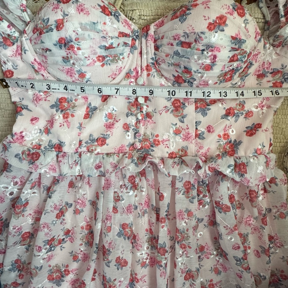 ALAMOUR The Label Evalyn Floral Maxi Dress Pink Fairycore Formal XL - Picture 9 of 12